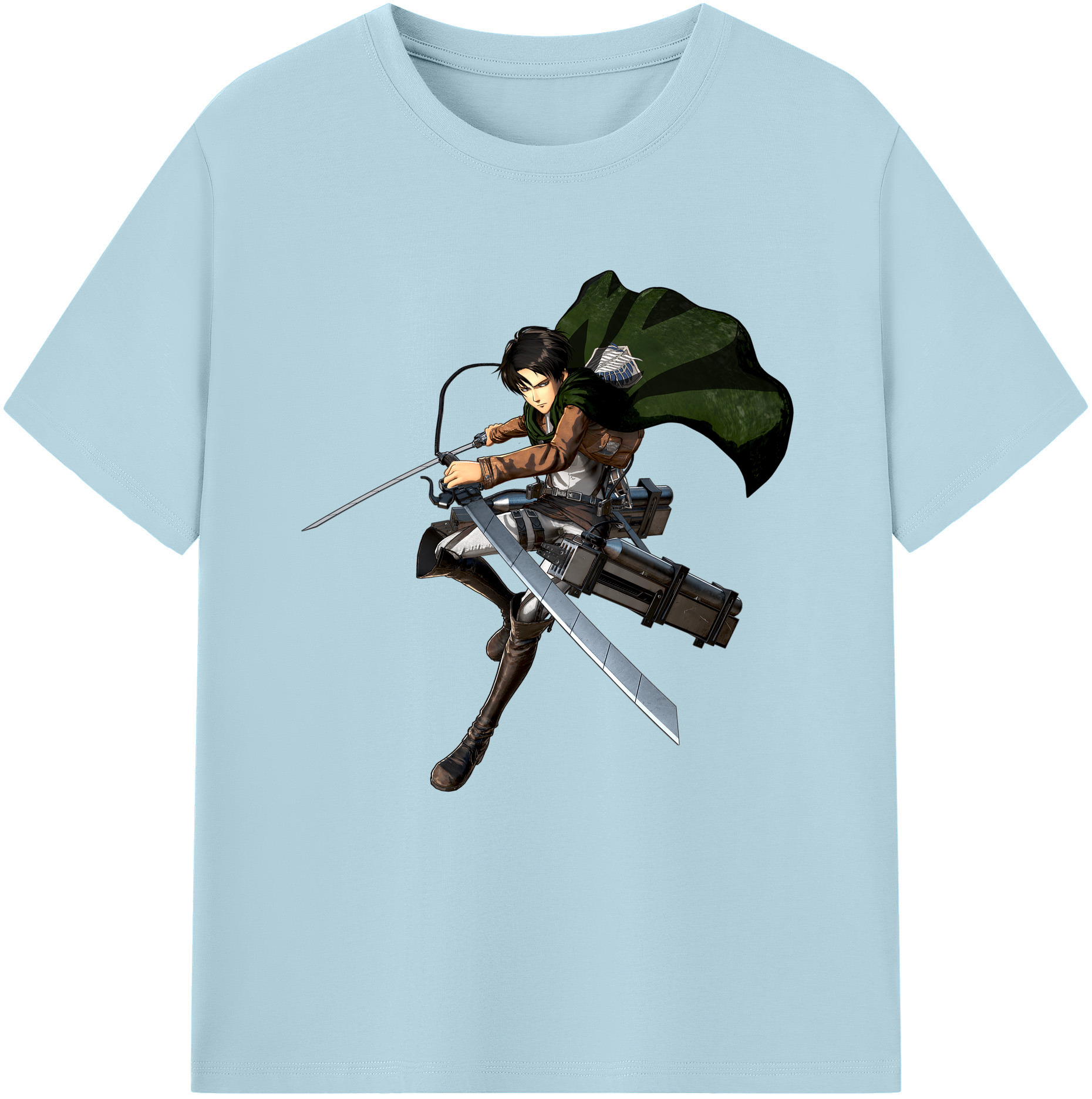 （画像用） 進撃の巨人 リヴァイ·アッカーマン Attack on Titan Levi Ackerman 綿100％半袖Tシャツ（フロントプリント）